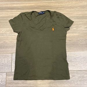 Polo Ralph Lauren army green v-neck size S